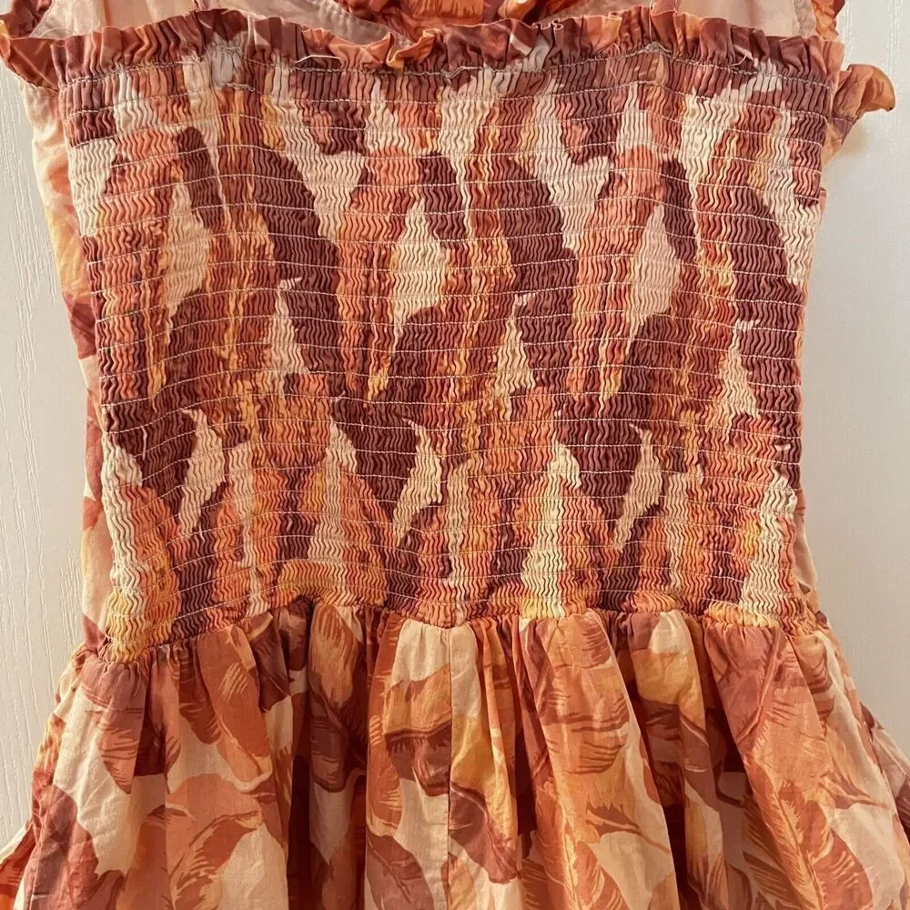 Janie and Jack What A Peach Palm Leaf Print The Adventurer Romper Tween Girls 18